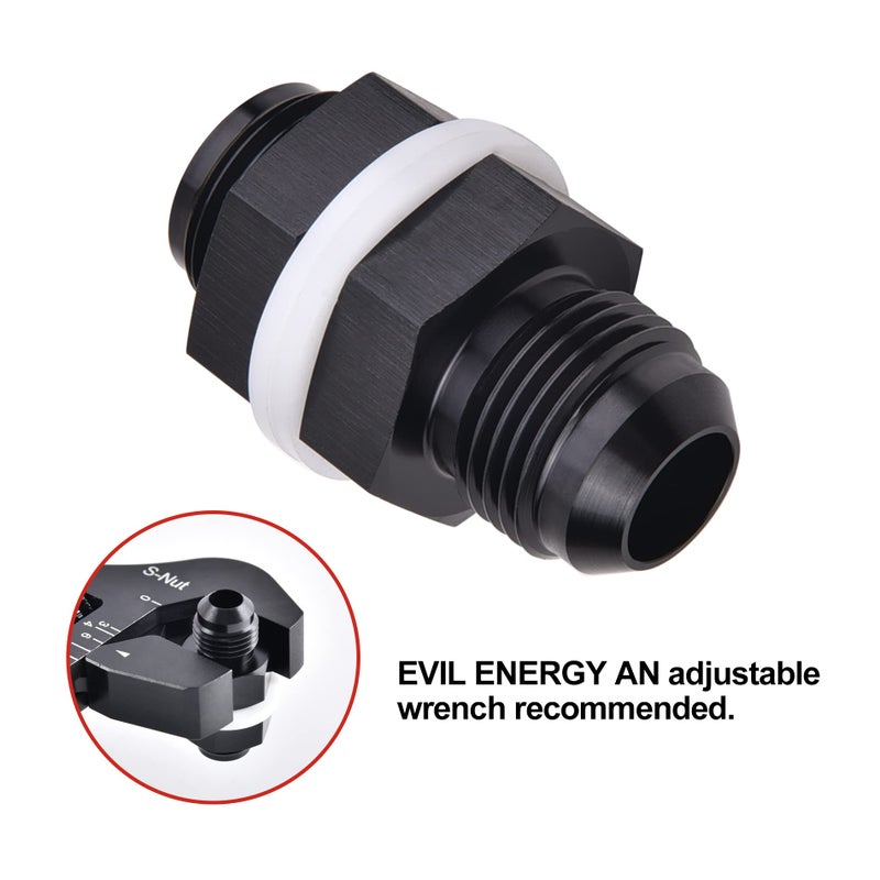 EVIL ENERGY Male 10AN Bulkhead Fuel Cell Fitting Adapter Aluminum Straight - Image 4
